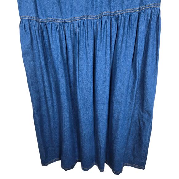 Vintage Denim Dress Womens 20 Noahs Ark Embroidered Jumper Talk America Modest - Picture 7 of 7
